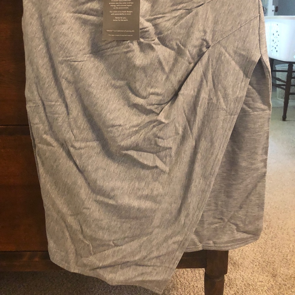 Garnet Hill gray asymmetrical pencil skirt